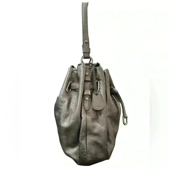 Cole Haan - Metallic Silver Soft Leather Satchel - Picture 2 of 9